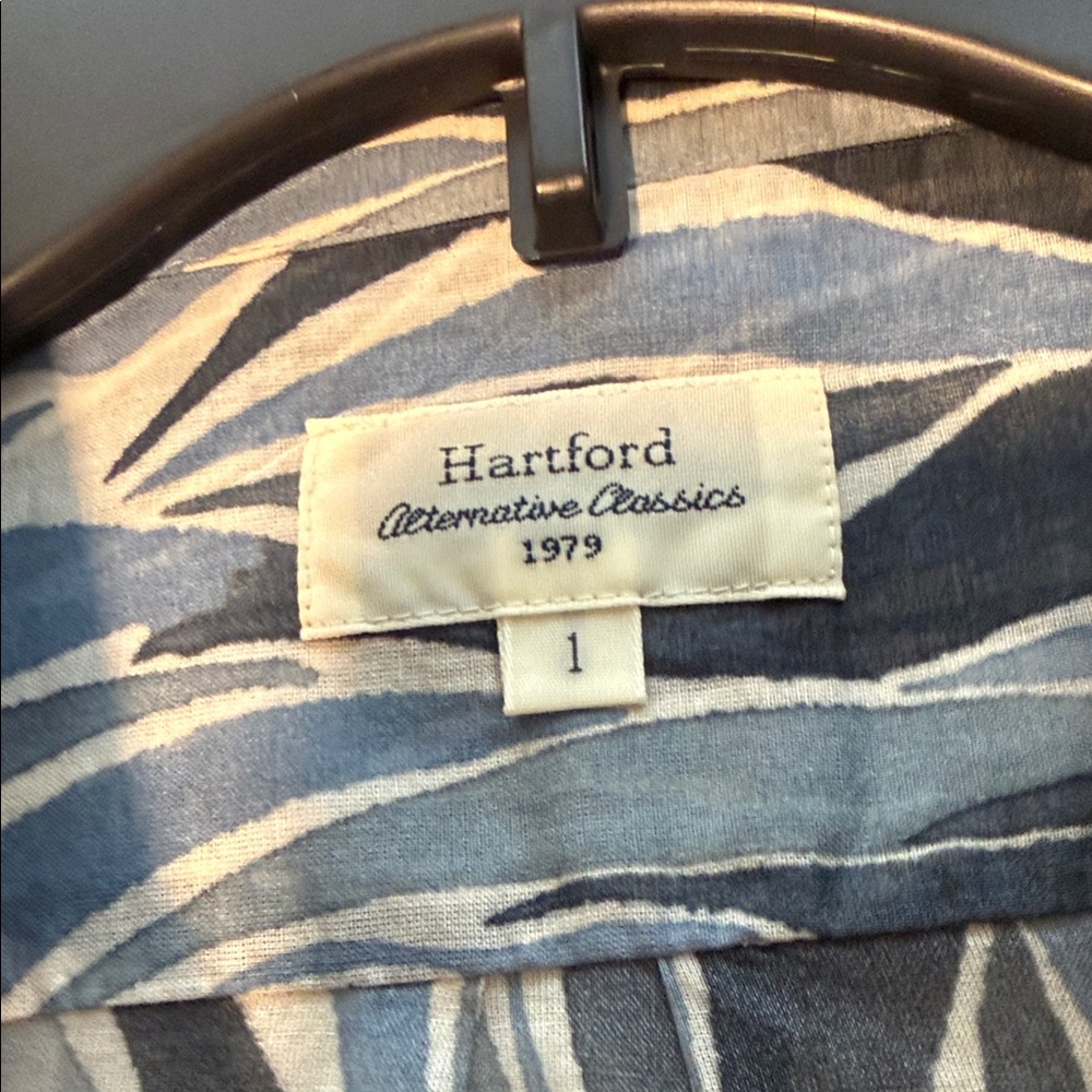 Hartford Blue and White Button Down Shirt - Picture 4 of 5